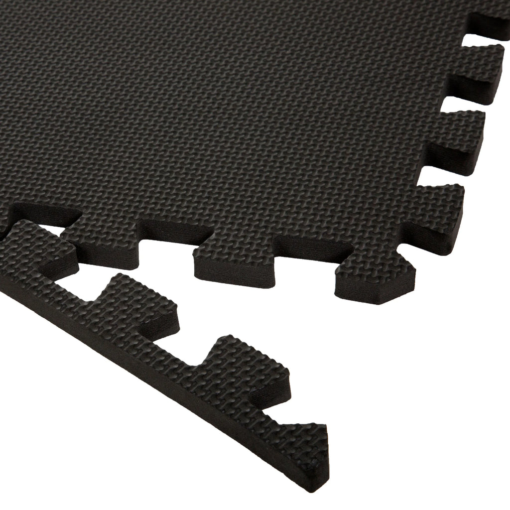 Interlocking EVA Foam Floor Tiles, Set of 6, Black E258291