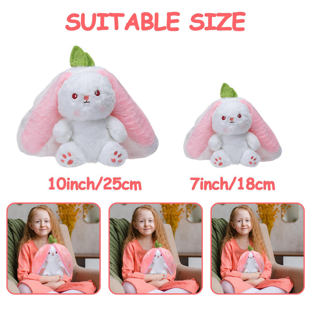 Reversible Bunny Plush Pillow with Zipper F262640