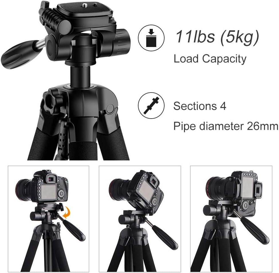 70cm Portable Aluminum Tripod with 3-Way Pan Tilt Head G99993