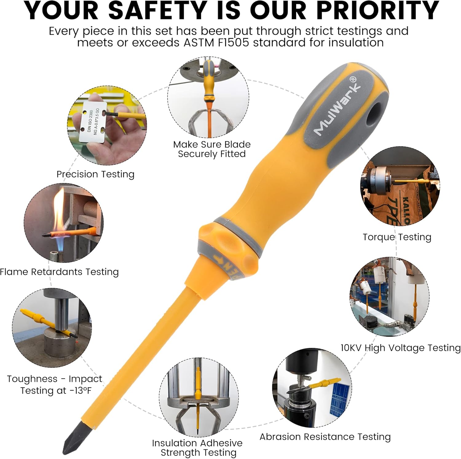 20-in-1 1000V Insulated Screwdriver Set, 12-Pcs Magnetic Phillips Slotted Square Torx Screwdriver, 4-Pcs Cabinet Utility Key & Tool Bag T780