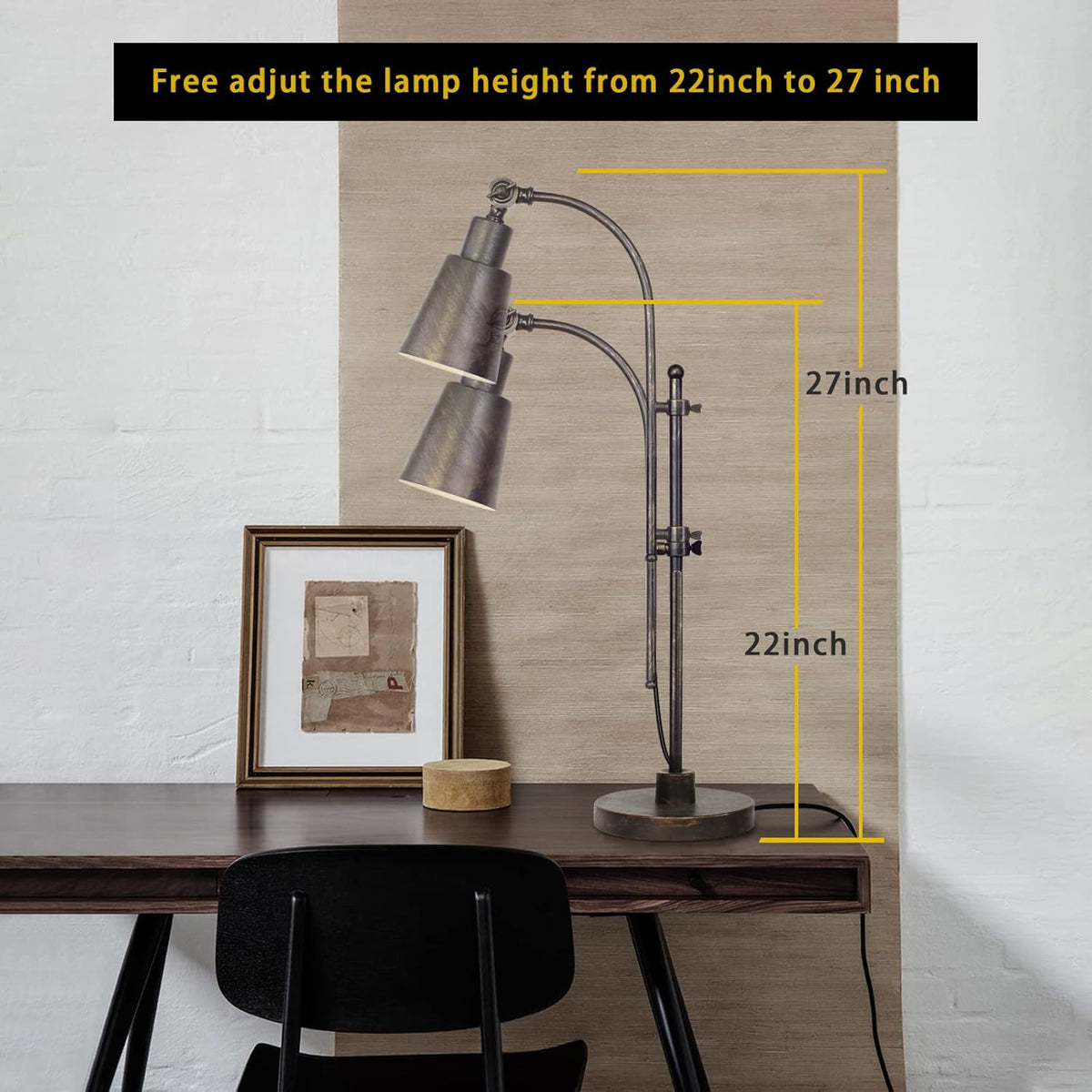 Industrial Desk Lamp Black Adjustable Metal Task Lamp P331825