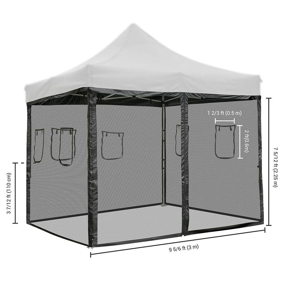 4 Pcs Pop Up 10 ft Canopy Tent Mesh Side Wall T6654