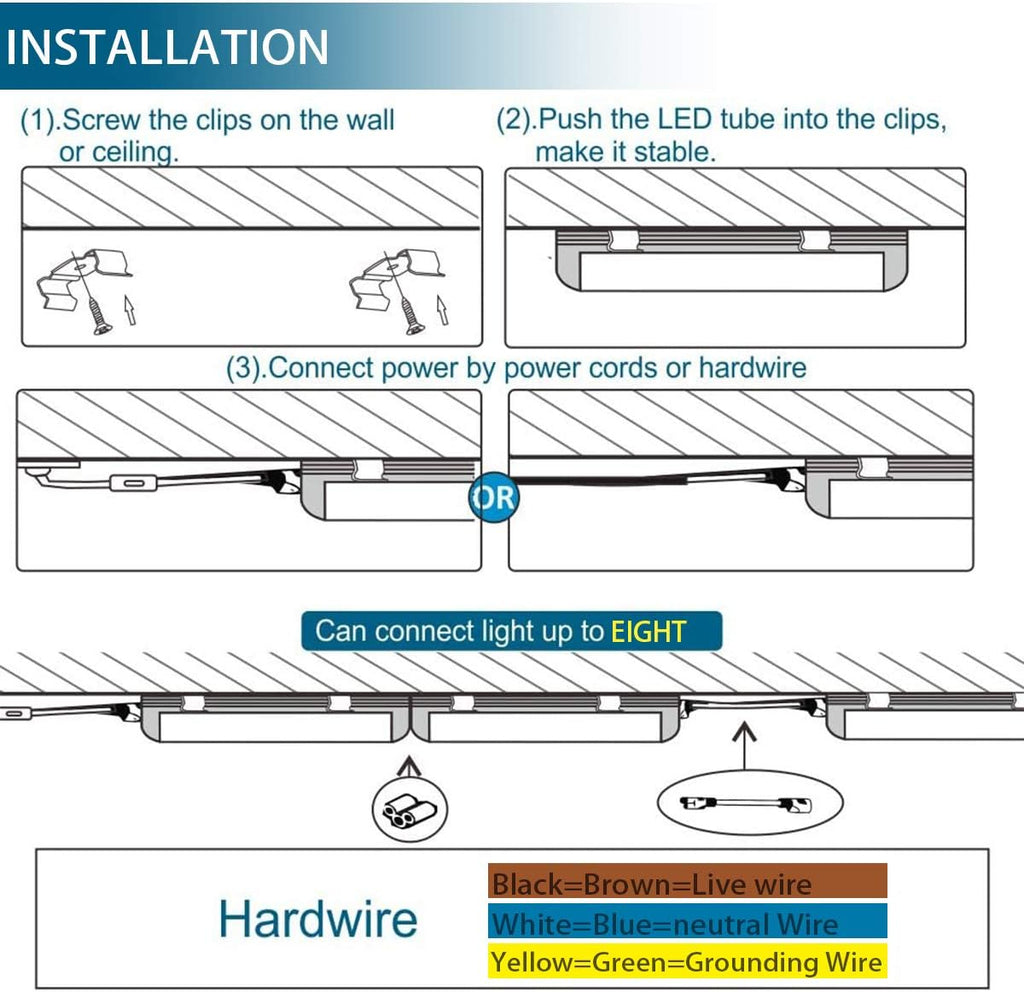 LED T5 Integrated Single Fixture, 4FT, 2200lm, 4000K, 20W, Utility Shop Light L55851