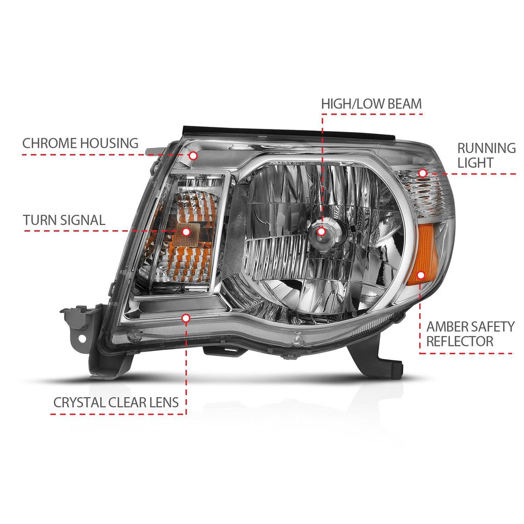 Crystal Headlight Chrome Amber Y23200