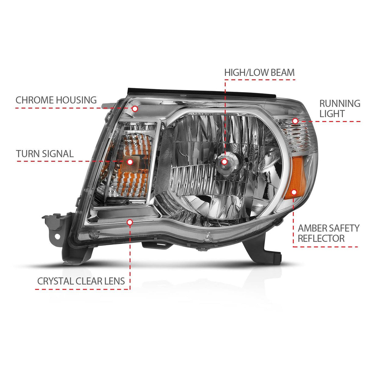 Crystal Headlight Chrome Amber Y23200
