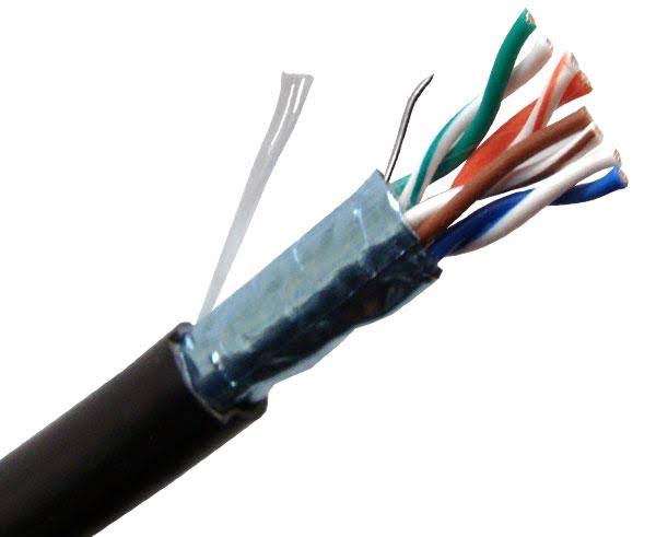 Cat5e Shielded Bulk Ethernet Cable, 24AWG, 1000ft Black G6818