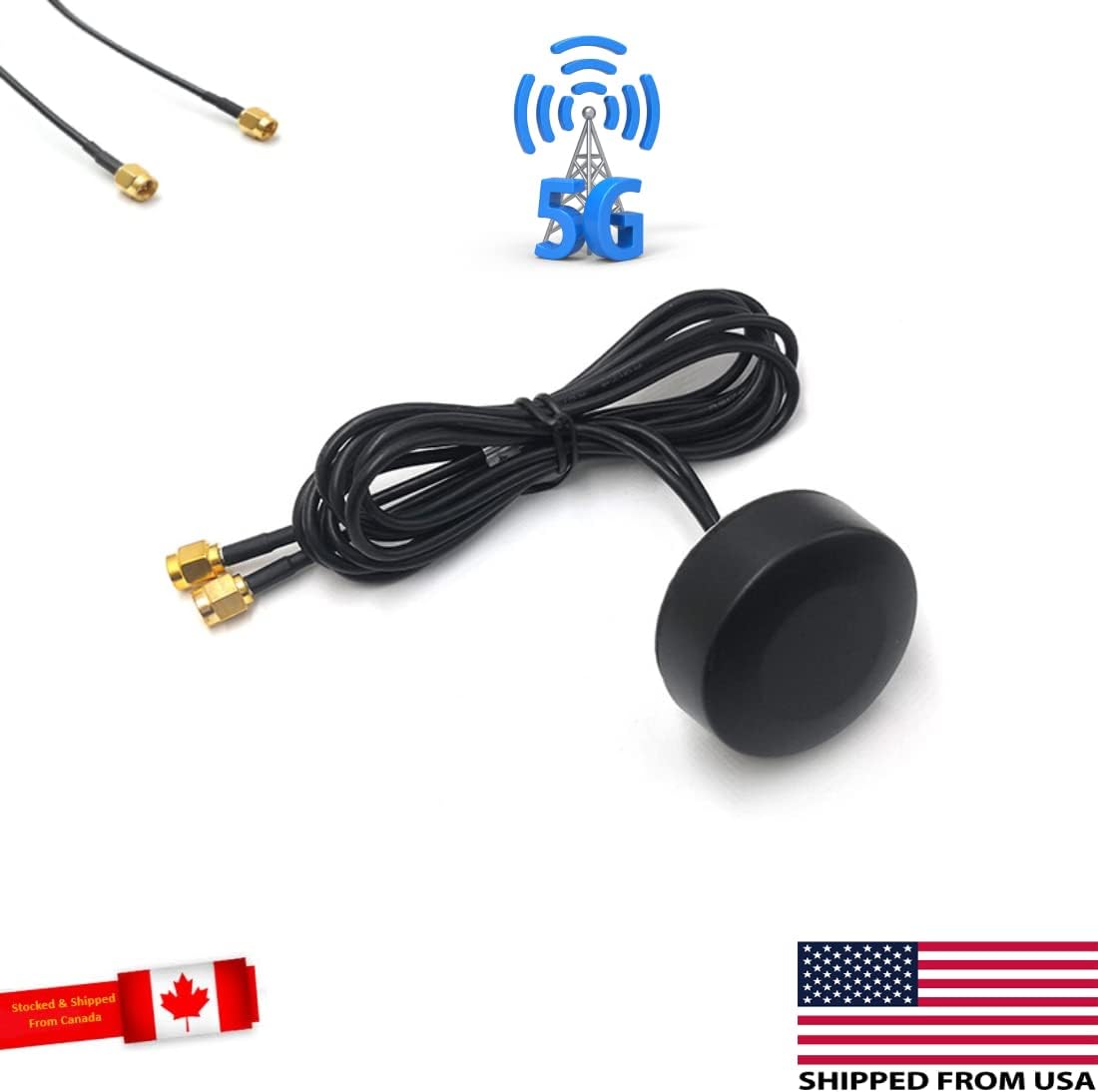 2X 698-960/1710-3800MHz Dual-Diversity 3' SMA Male Cables Antenna, Pack of 2 Y231