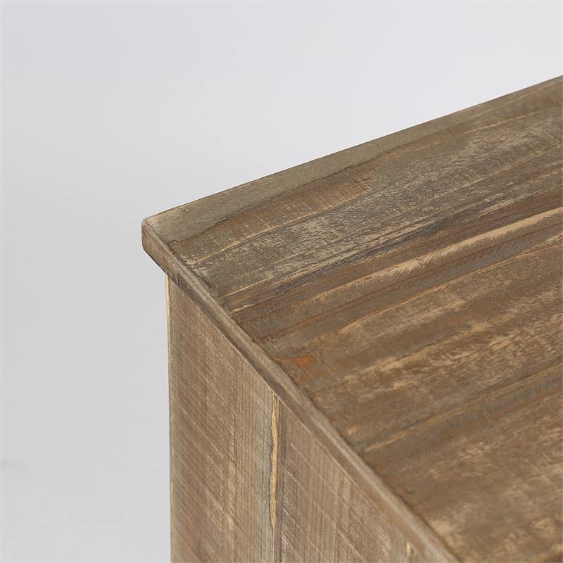 Rustic Brown Wood Sliding Barn Door Cabinet O519