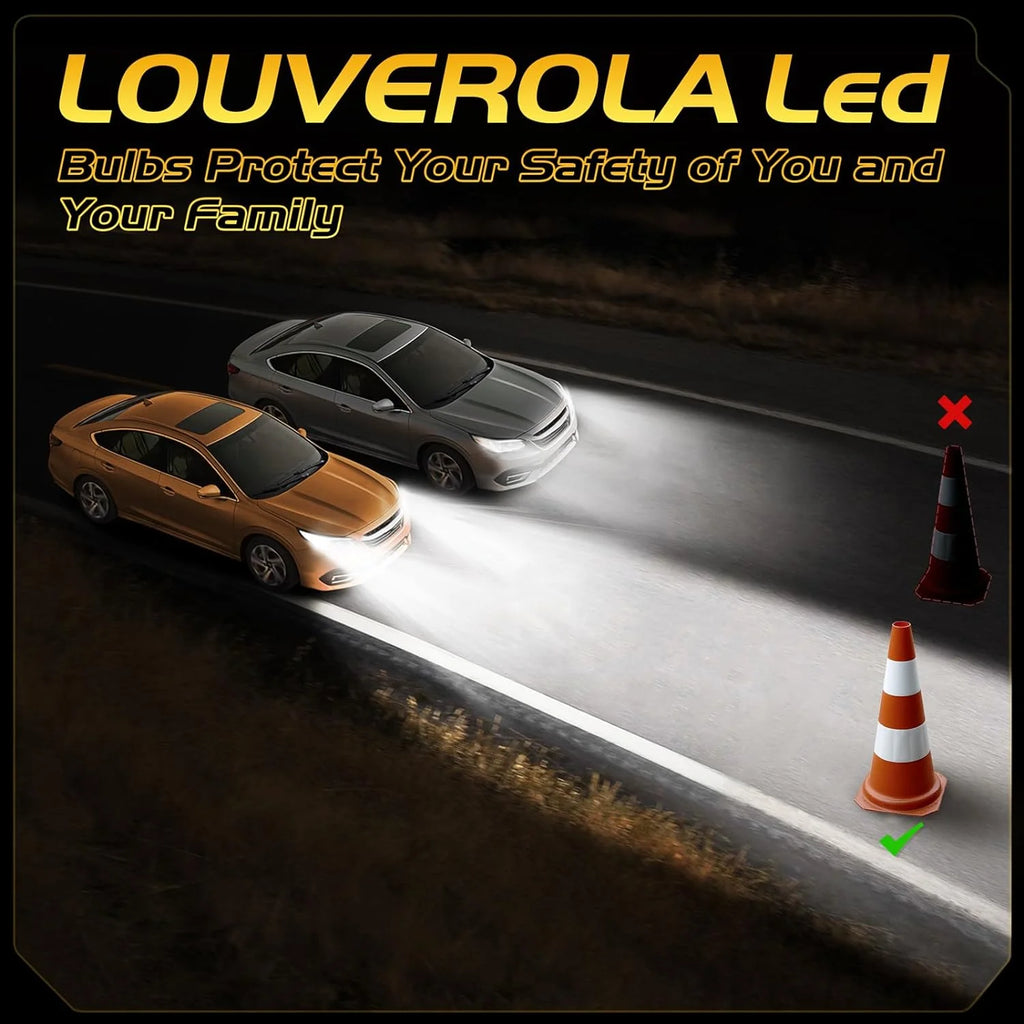 6500K Cool White LED Headlight Bulbs, Pack of 2 P77000