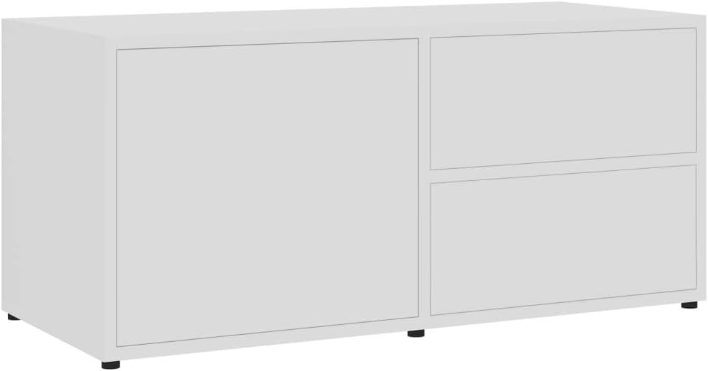 Gray Chipboard TV Cabinet with Drawer C474