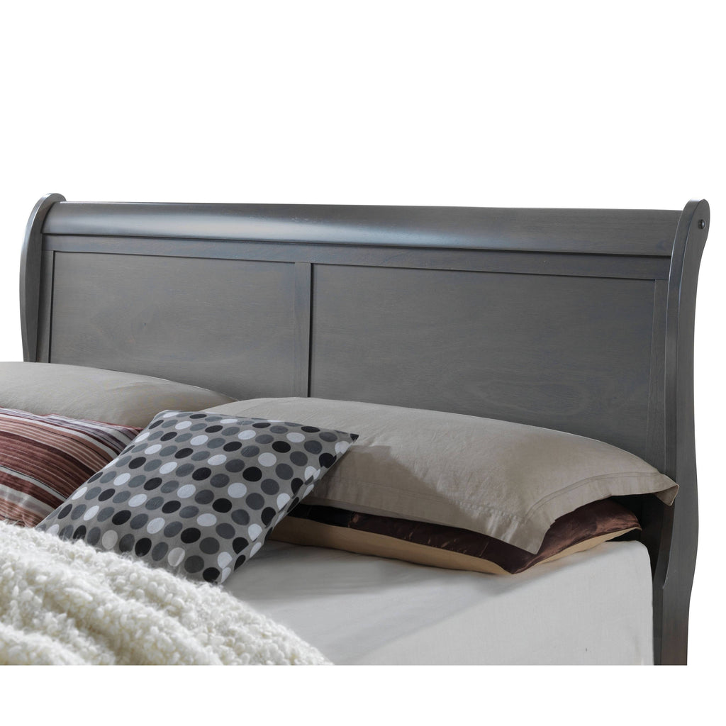 Grey Solid Wood Sleigh Bed W122
