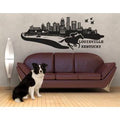 Beige 59in x 23in Cityscape Wall Decal X8852