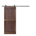 Walnut Stained Knotty Pine Wood Interior Sliding Barn Door with Hardware Kit O935944