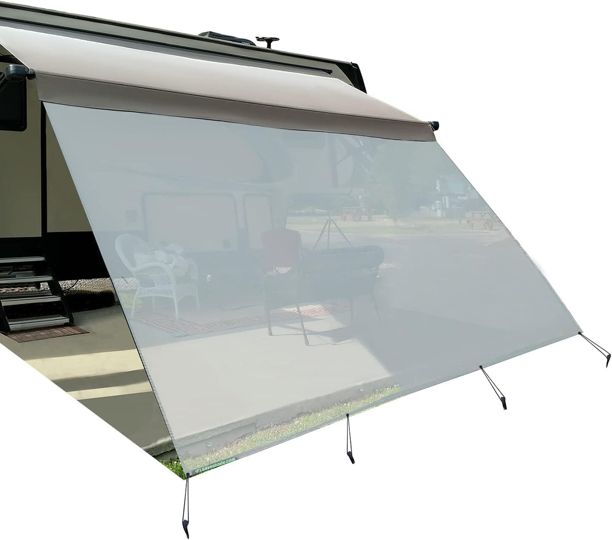 Navy Blue Mesh RV Awning Sunshade Screen L99876