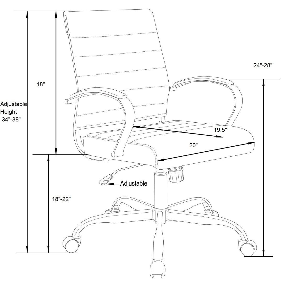 Black Leather Office Chair with Gold Frame N5146