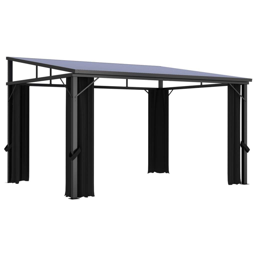 Anthracite Gazebo with Curtain E473741
