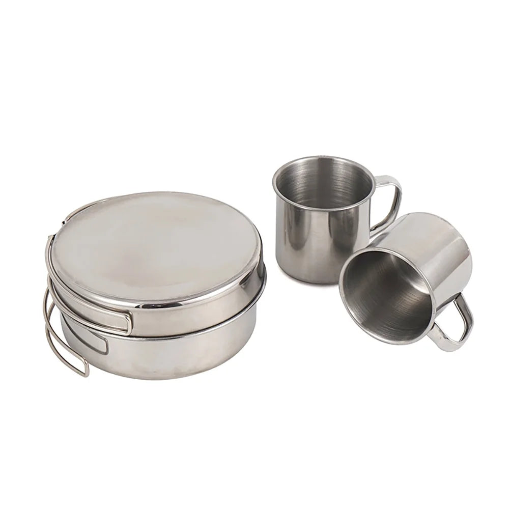 8PCS Stainless Steel Camping Cookware Mess Kit V166283