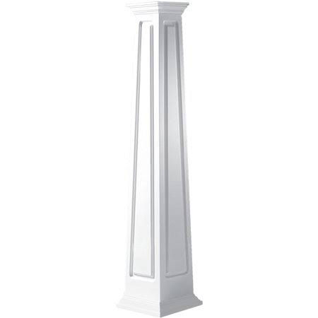 12 inchw x 72 inchh Square Tapered Raised Panel Column with Crown Capital & Crown Base W4804