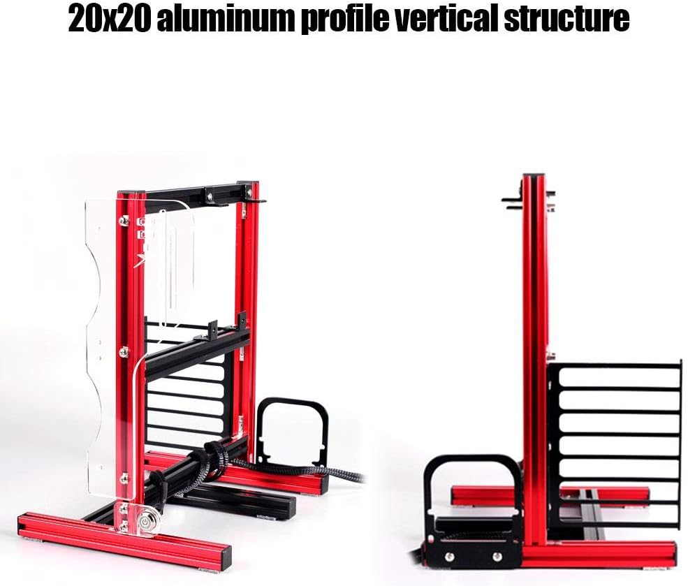 Red Aluminum Open Air Frame Computer Chassis Case N6386