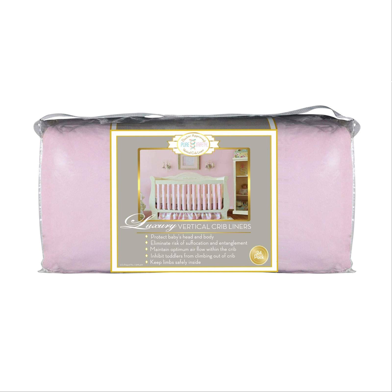 38 Pack Pink Minky Crib Liners I212593
