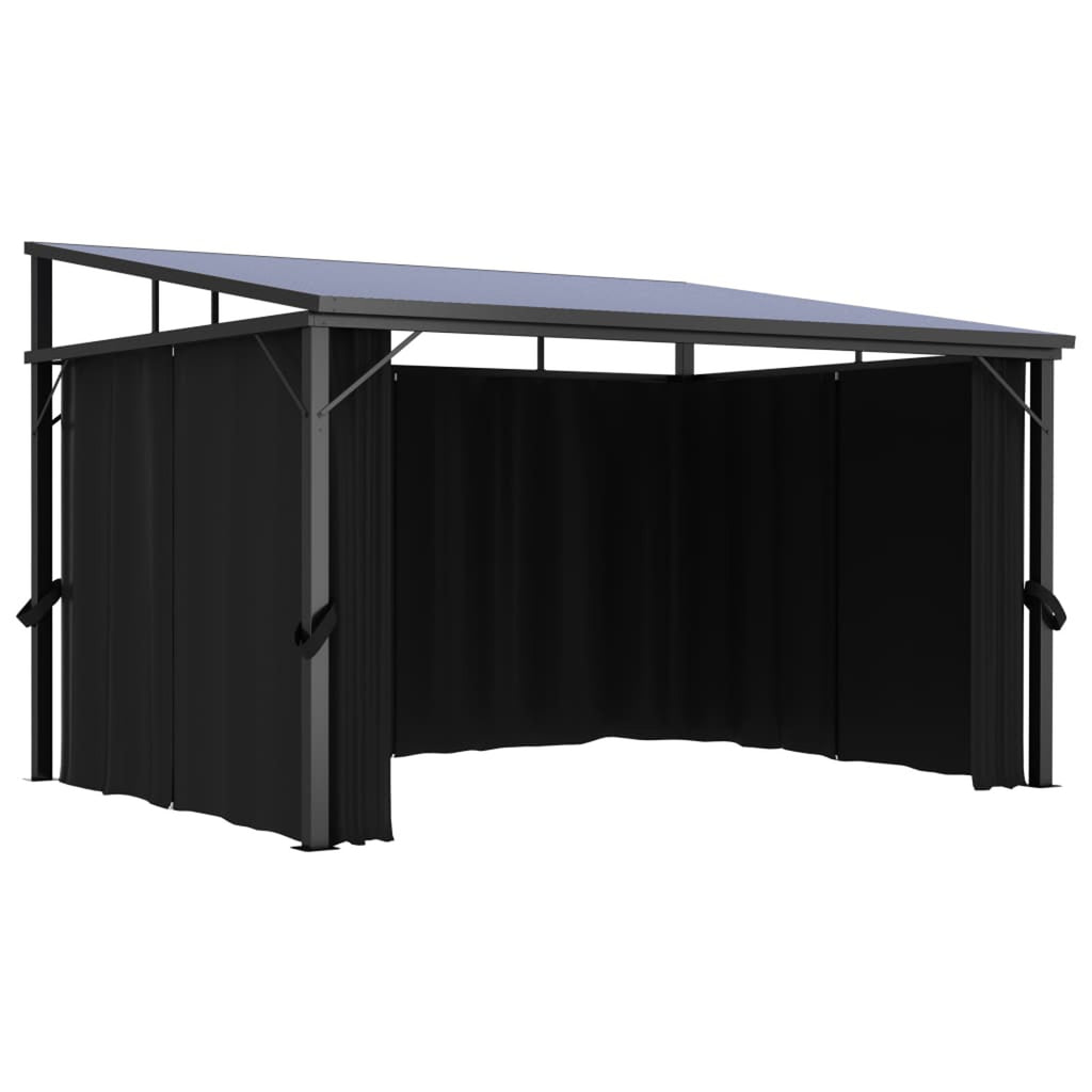 Anthracite Gazebo with Curtain E473741