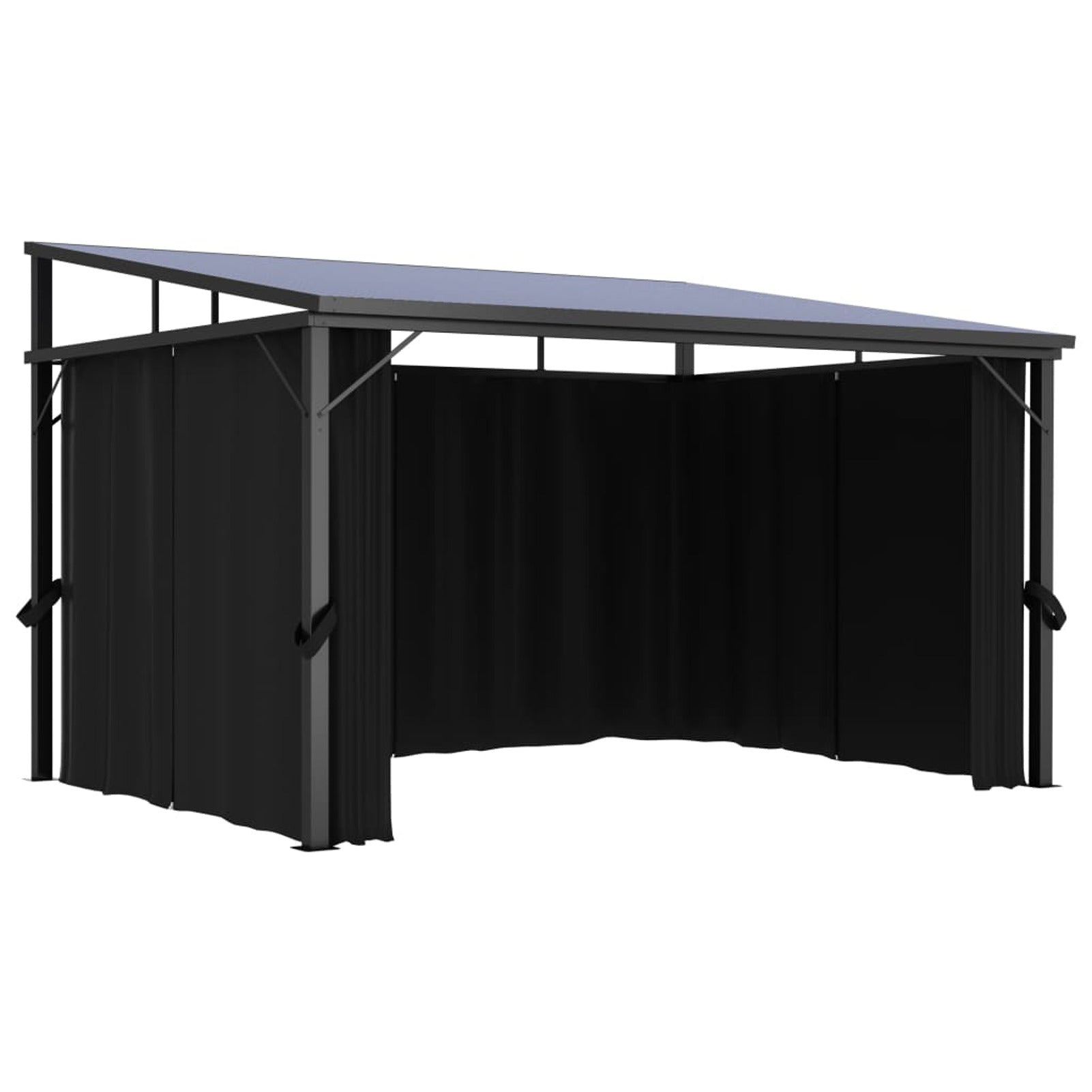 Anthracite Gazebo with Curtain E473741