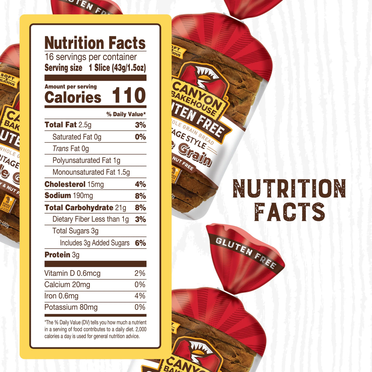Gluten Free Whole Grain Bread, 24 oz Loaf I2698