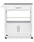 White Granite Top Kitchen Cart S236