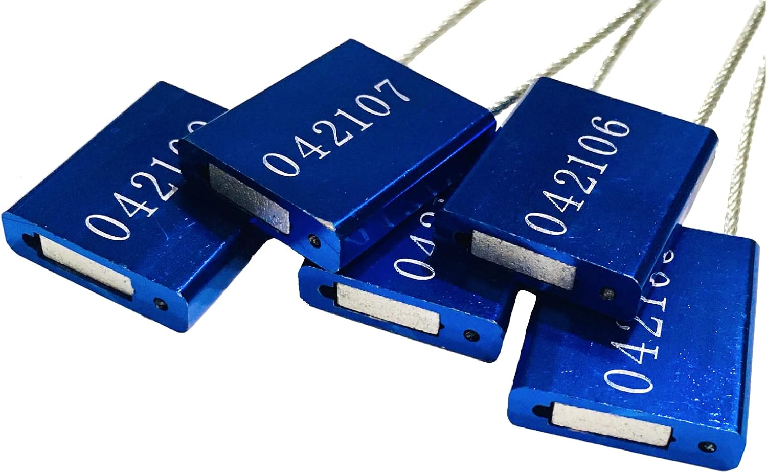 120 pcs Blue Metal Wire Seals Self Locking Cargo Seals N2118