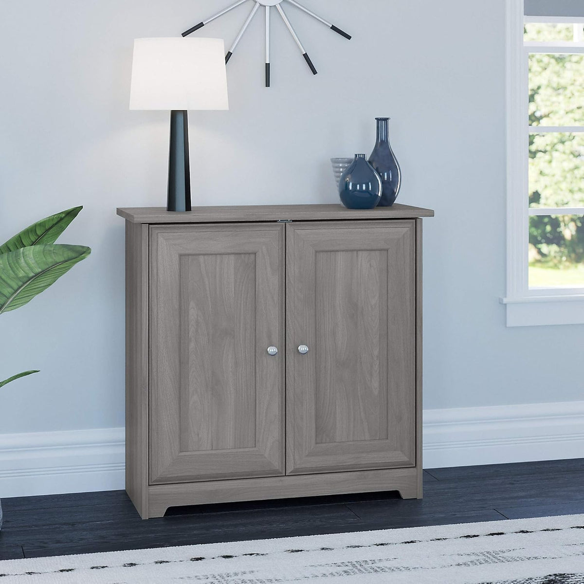 2 Door Low Storage Cabinet in Modern Gray I38553