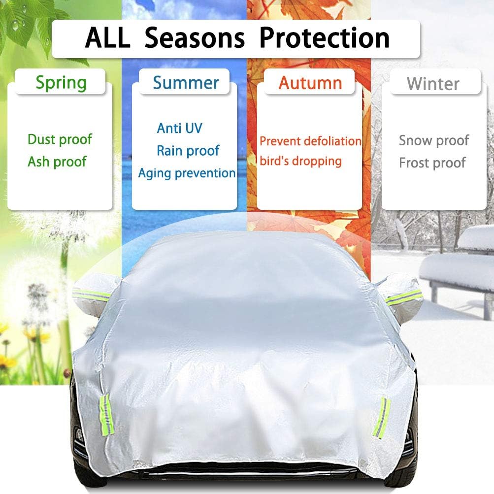 Half Car Cover with Cotton Waterproof Dustproof UV Resistant Snowproof Universal M310