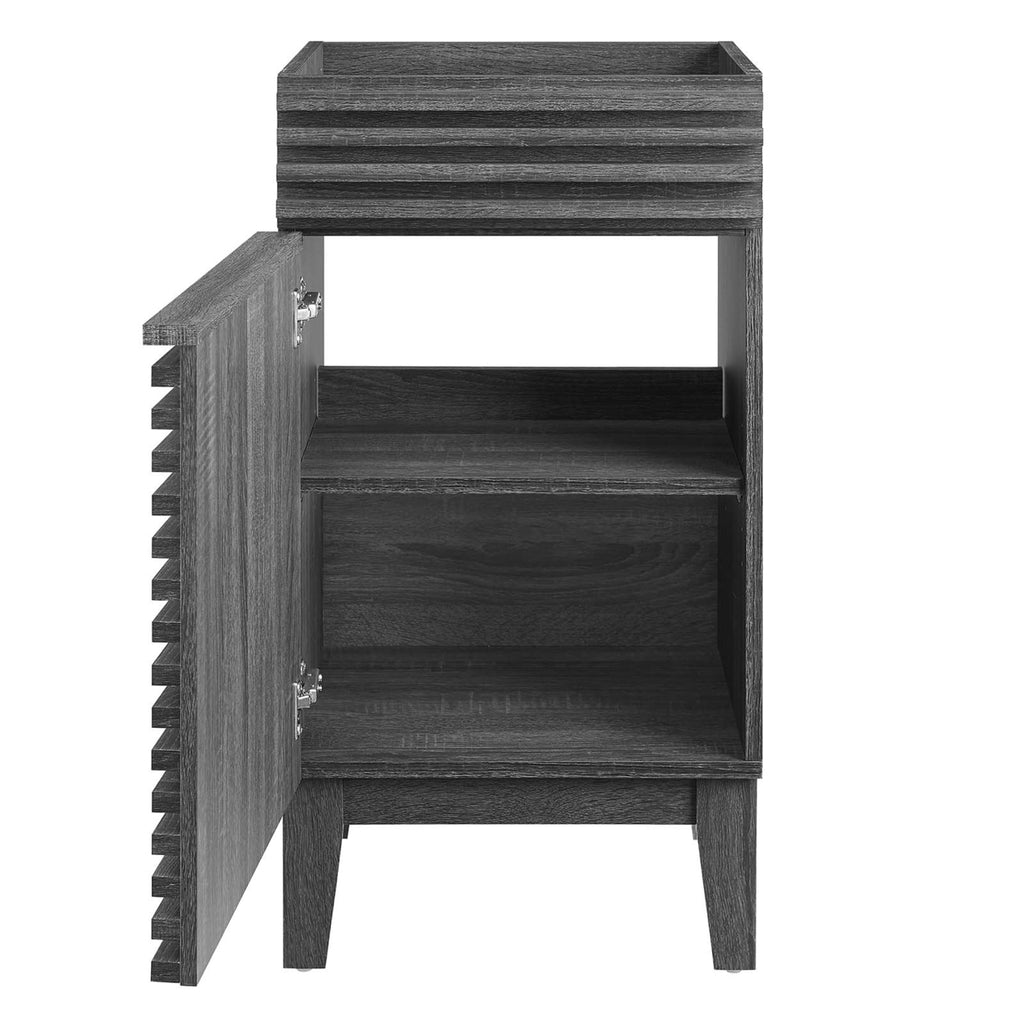 Charcoal Particleboard and Laminate Bathroom Vanity Cabinet H336900