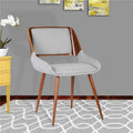 Gray Fabric Mid-Century Dining Chair P4347