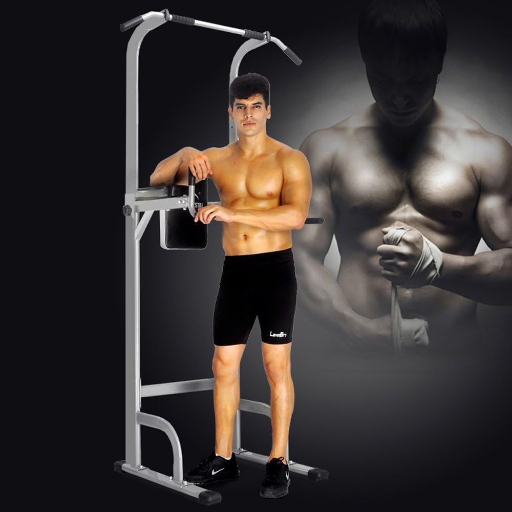 550 Lbs Pull Up Bar Tower Dip Stands O203326