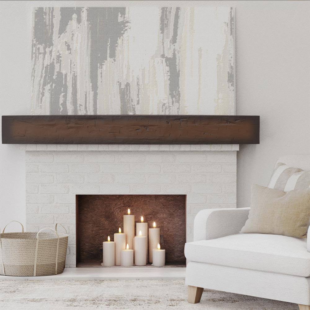 Hand Hewn Faux Wood Fireplace Mantel S276