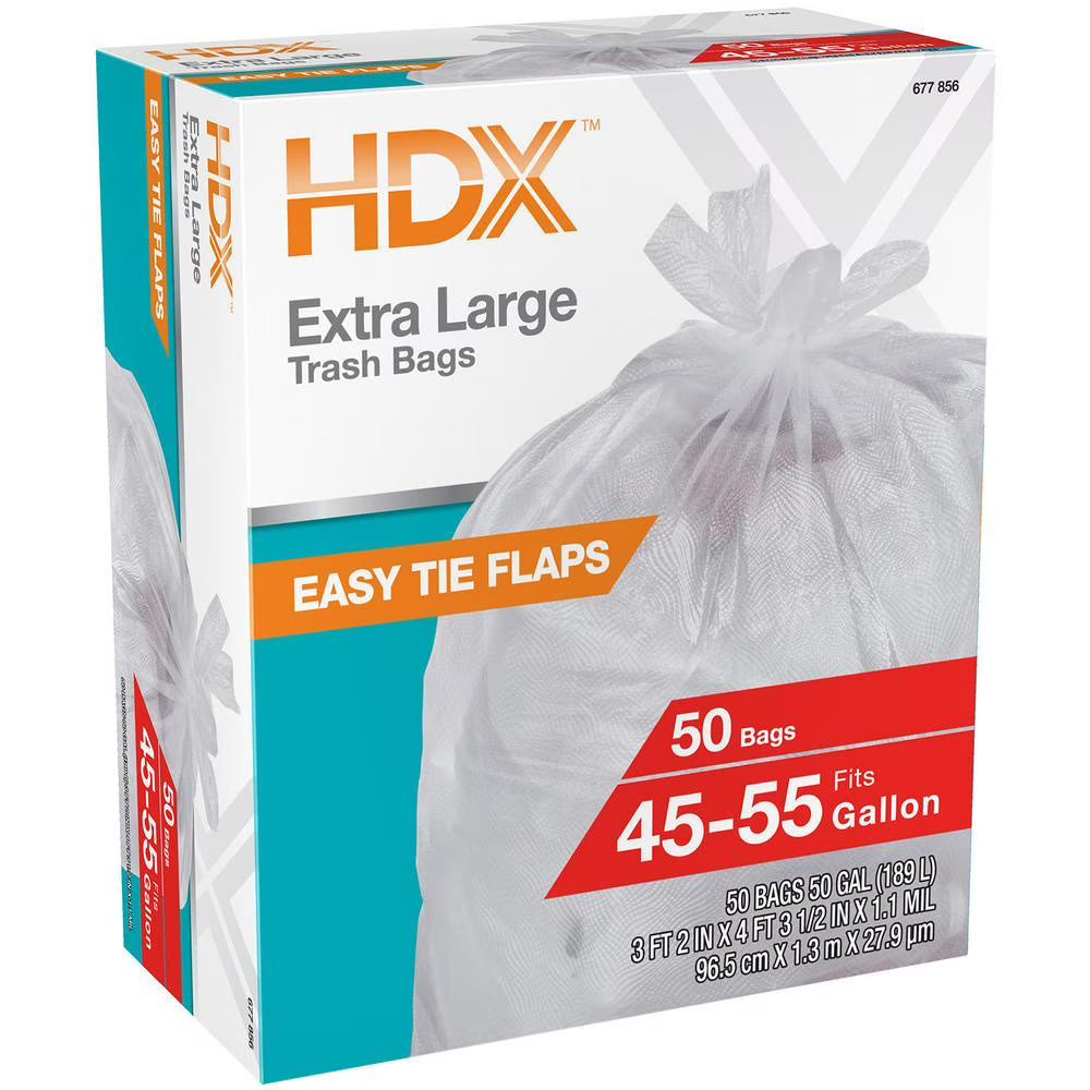 50 Gallon Clear Trash Bags (50-Count) T6938