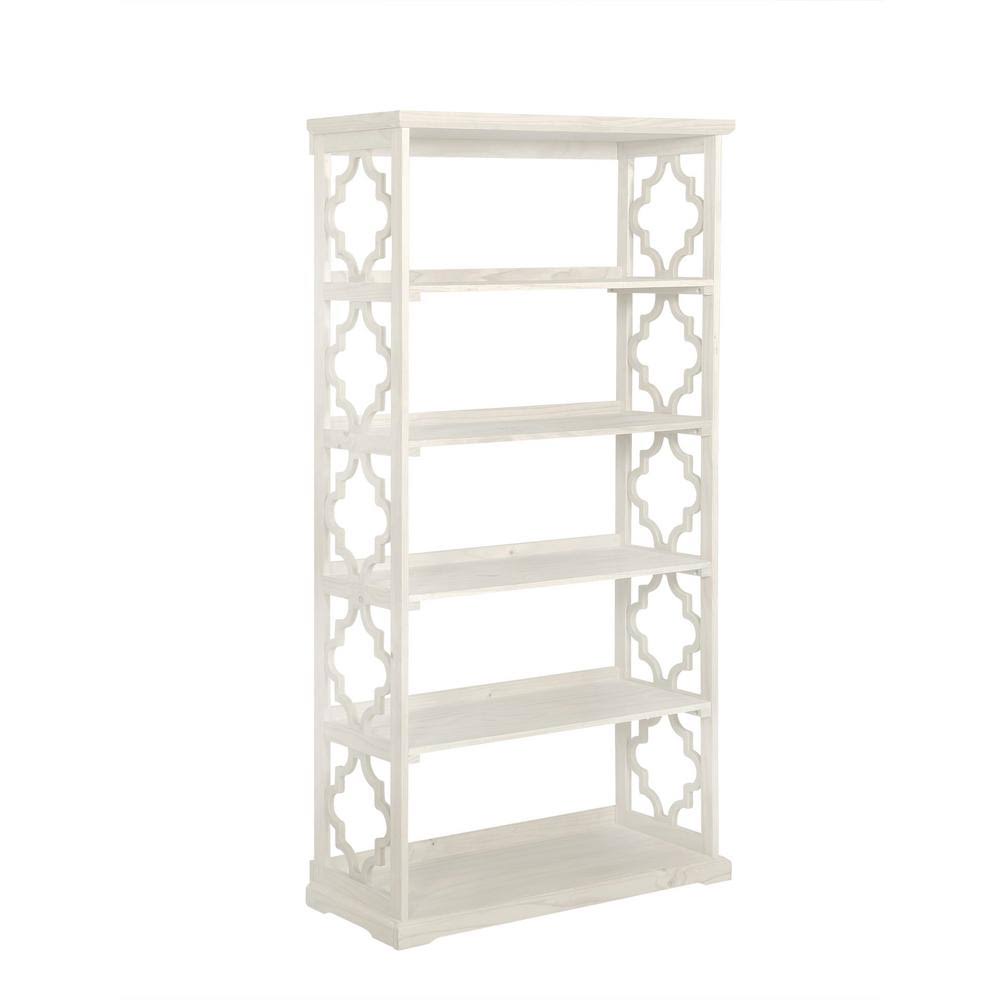 White Wood 5-Shelf Standard Bookcase I4416