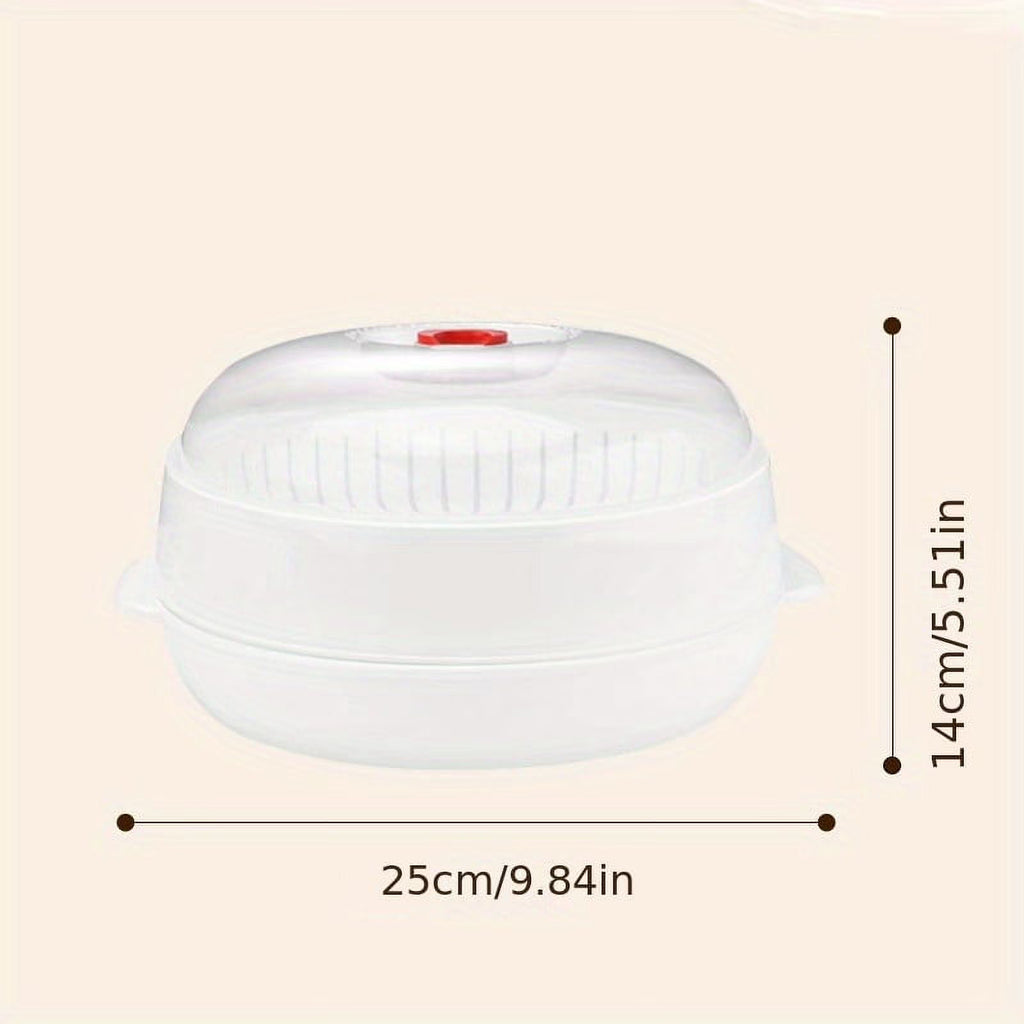 1pc Round Microwave Steamer Food Container H8230