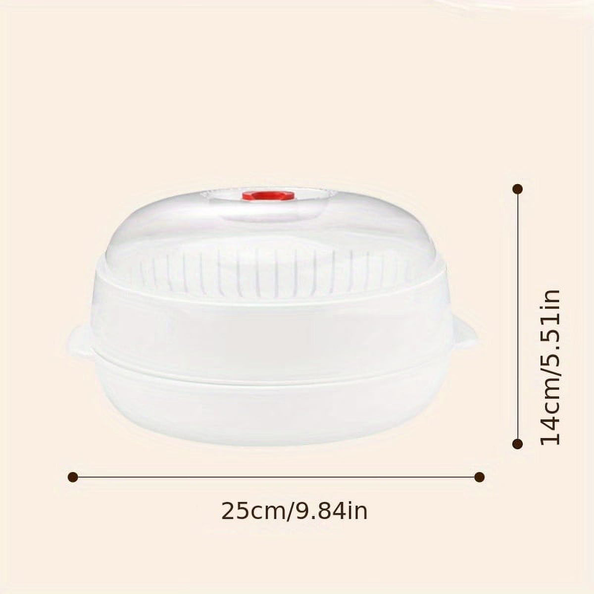 1pc Round Microwave Steamer Food Container H8230