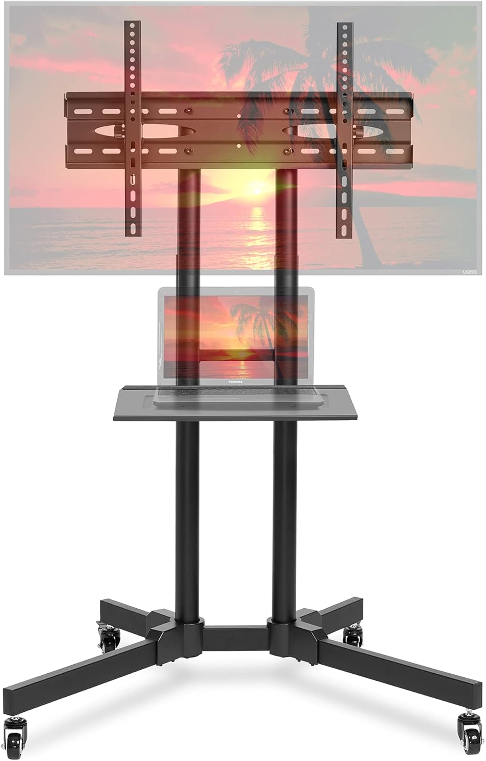 Rolling TV Stand Mobile TV Cart with Wheels H28706