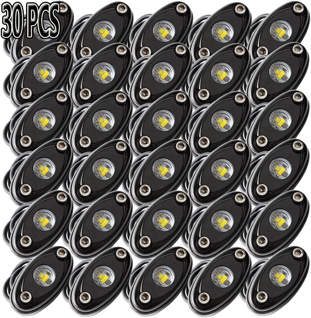 White 30PCS LED Rock Lights for Trucks Boat Car ATV UTV SUV R23998
