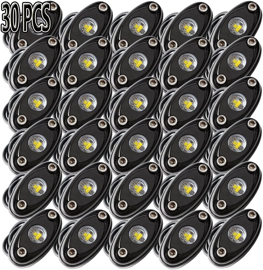 White 30PCS LED Rock Lights for Trucks Boat Car ATV UTV SUV R23998