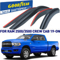 Shatterproof Side Window Deflectors for Dodge RAM 2500 3500 2019-2022 Crew Cab, Tape-on Rain Guards, 4pcs O306