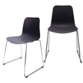 Black Molded Plastic Side Chair with Steel Wire Metal Legs (Set of 2) F8717