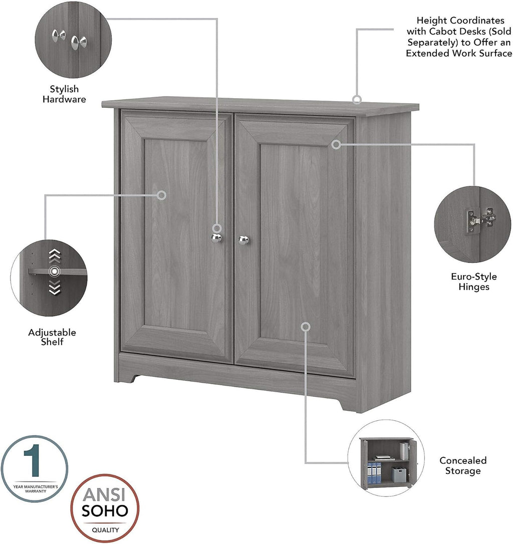 2 Door Low Storage Cabinet in Modern Gray I38553