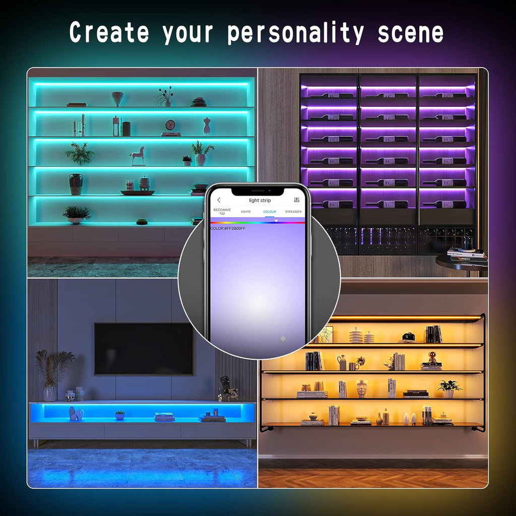 6 Pcs 9.8ft Led Strip Lights with App Control P6605