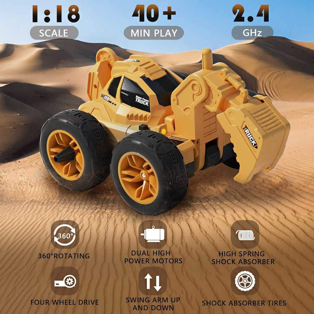 2 Pack 2.4GHz 4WD RC Stunt Car with 2 Rechargeable Batteries U785