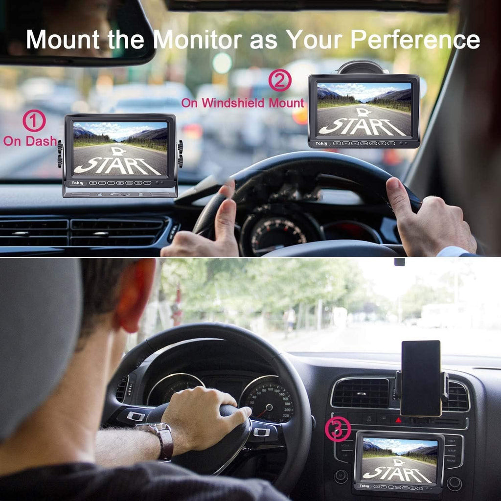 Wireless HD 1080P Backup Camera with 7 Inch Touch Key DVR Monitor P6851