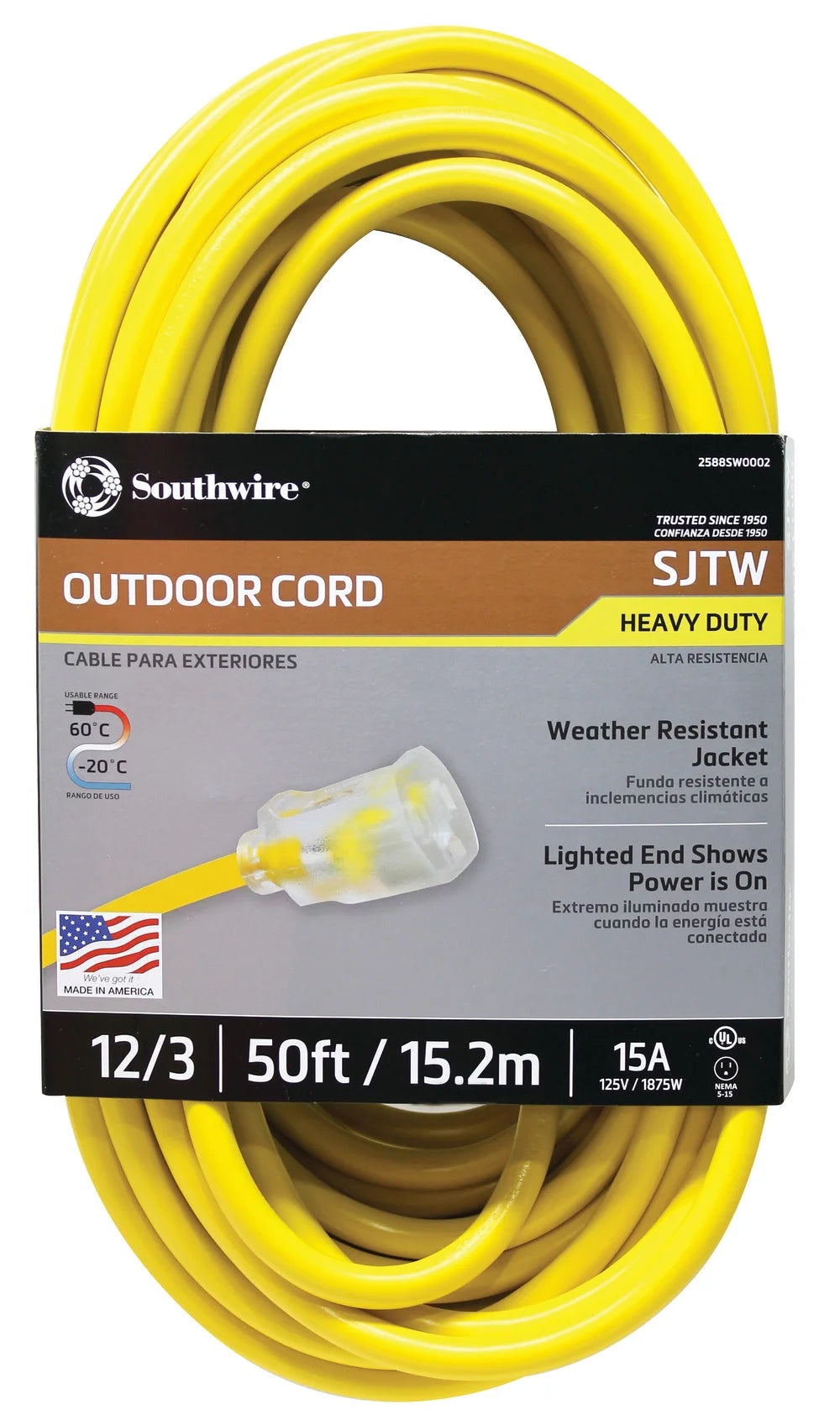 50' Yellow Extension Cord W665300