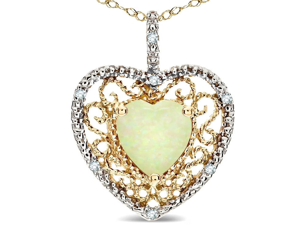14k Yellow Gold Heart Pendant Necklace M100